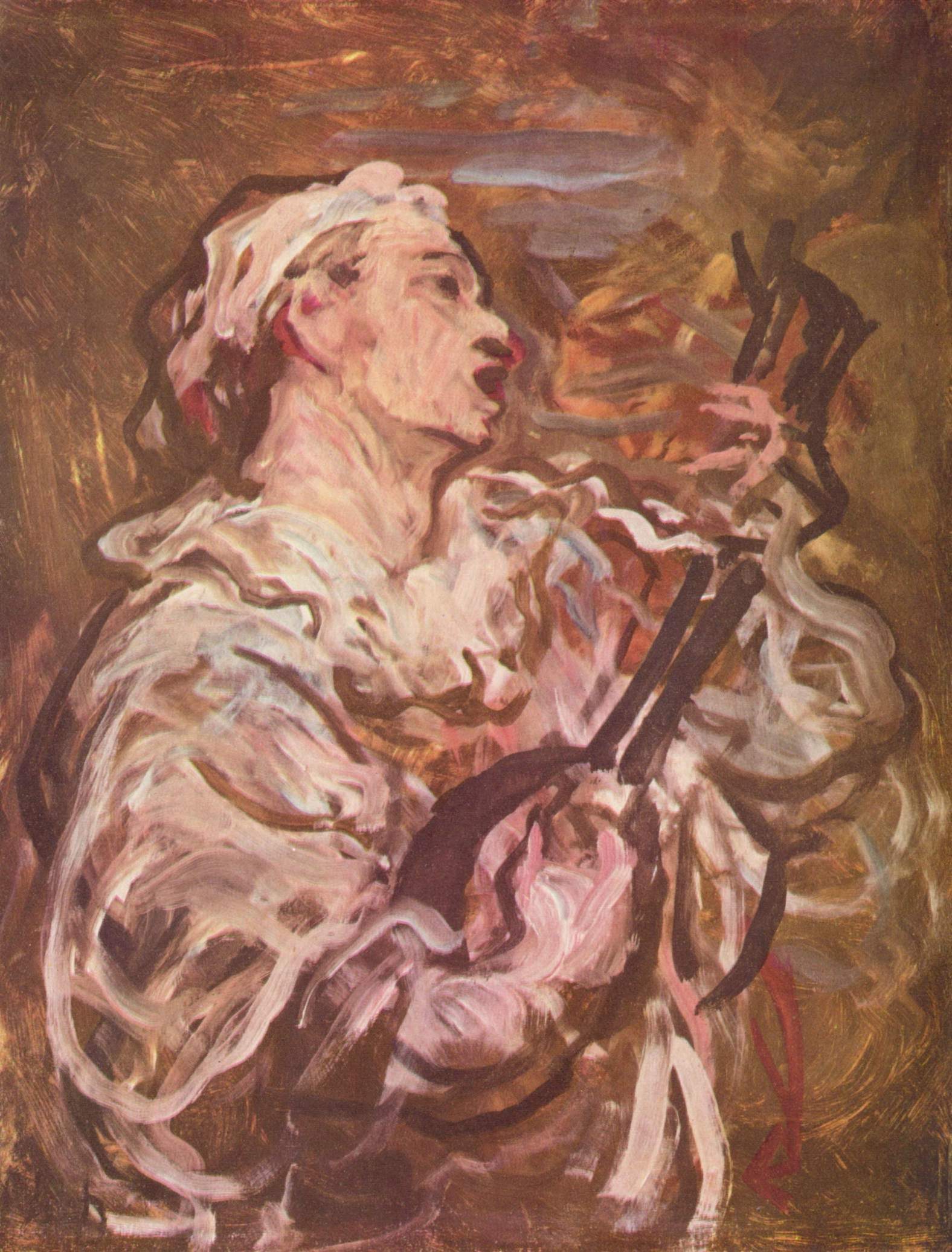 Pierrot Playing the Guitar