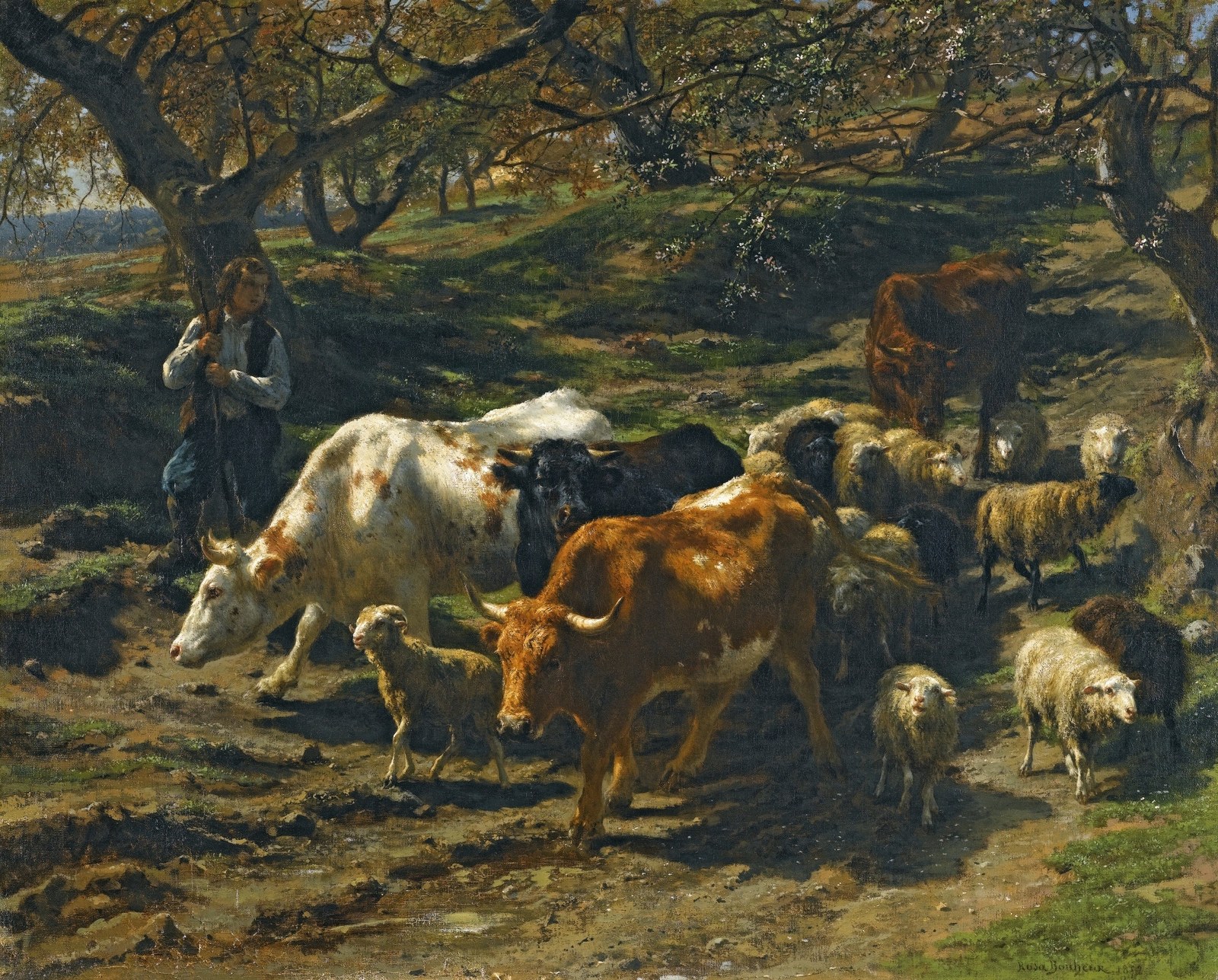 A shepherd with his flock