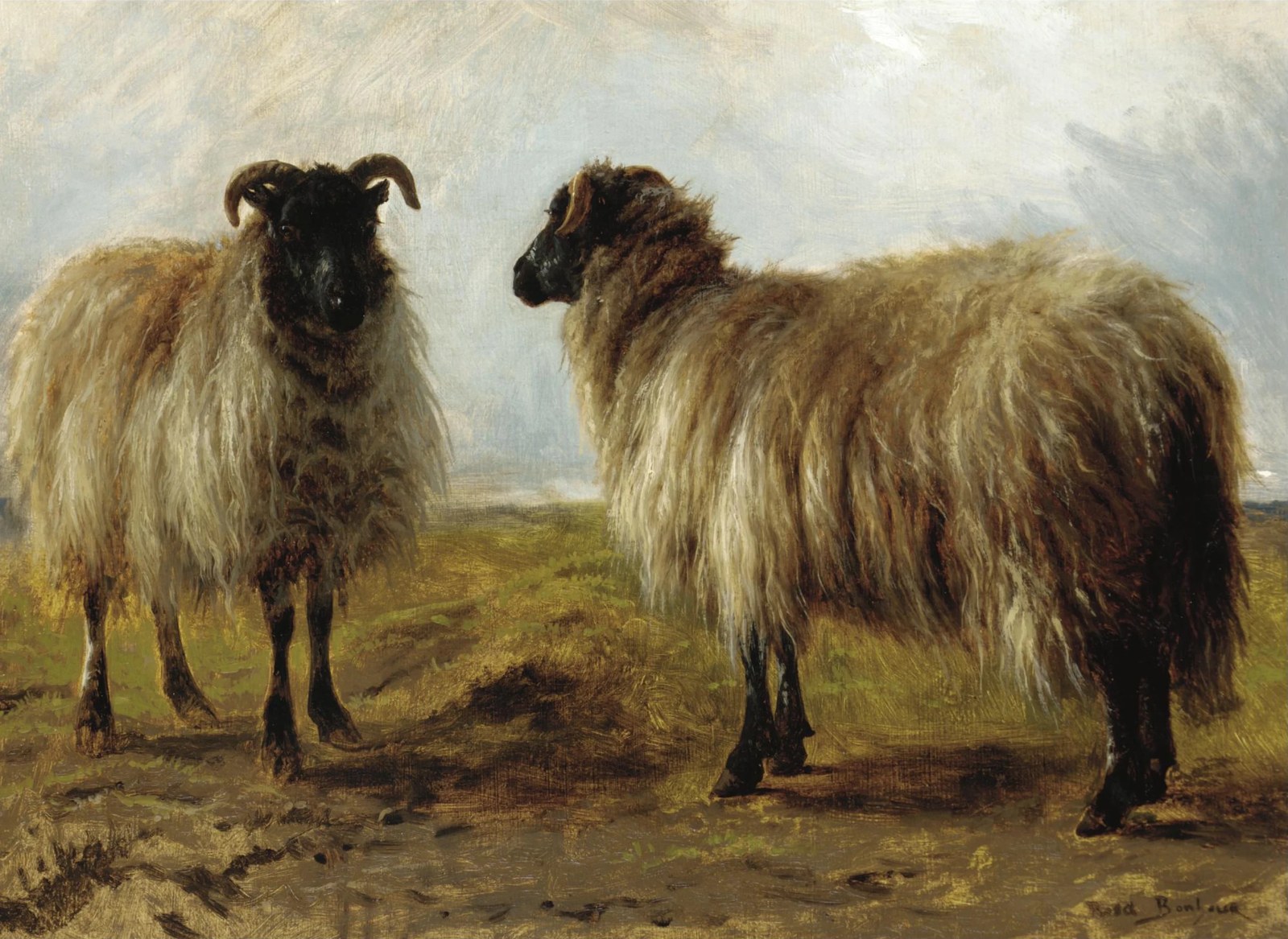 Two Rams in a Landscape