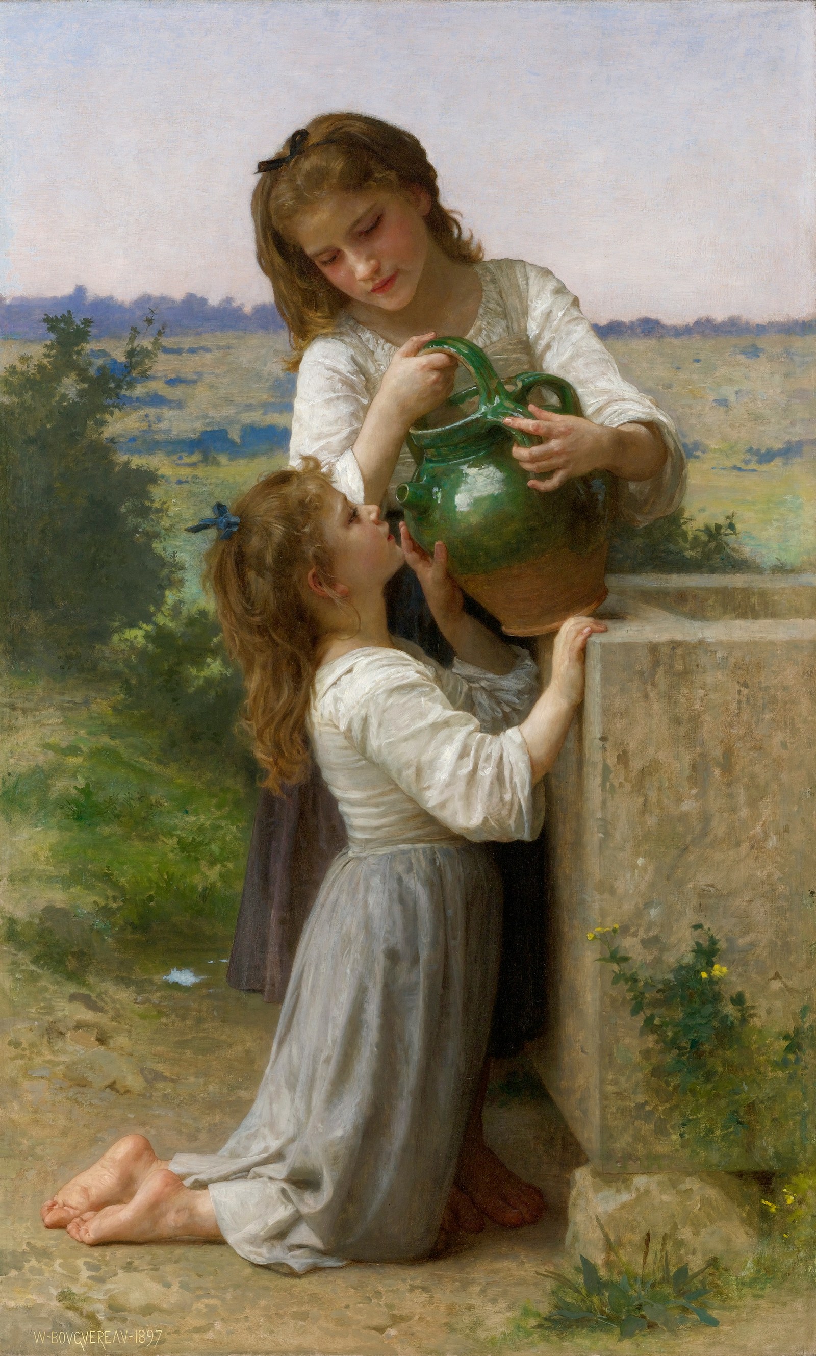 At the fountain