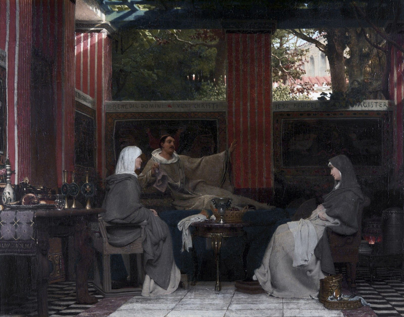 Venantius Fortunatus reading his poems to Radegonda VI and the abbess in the monastery of Poitier