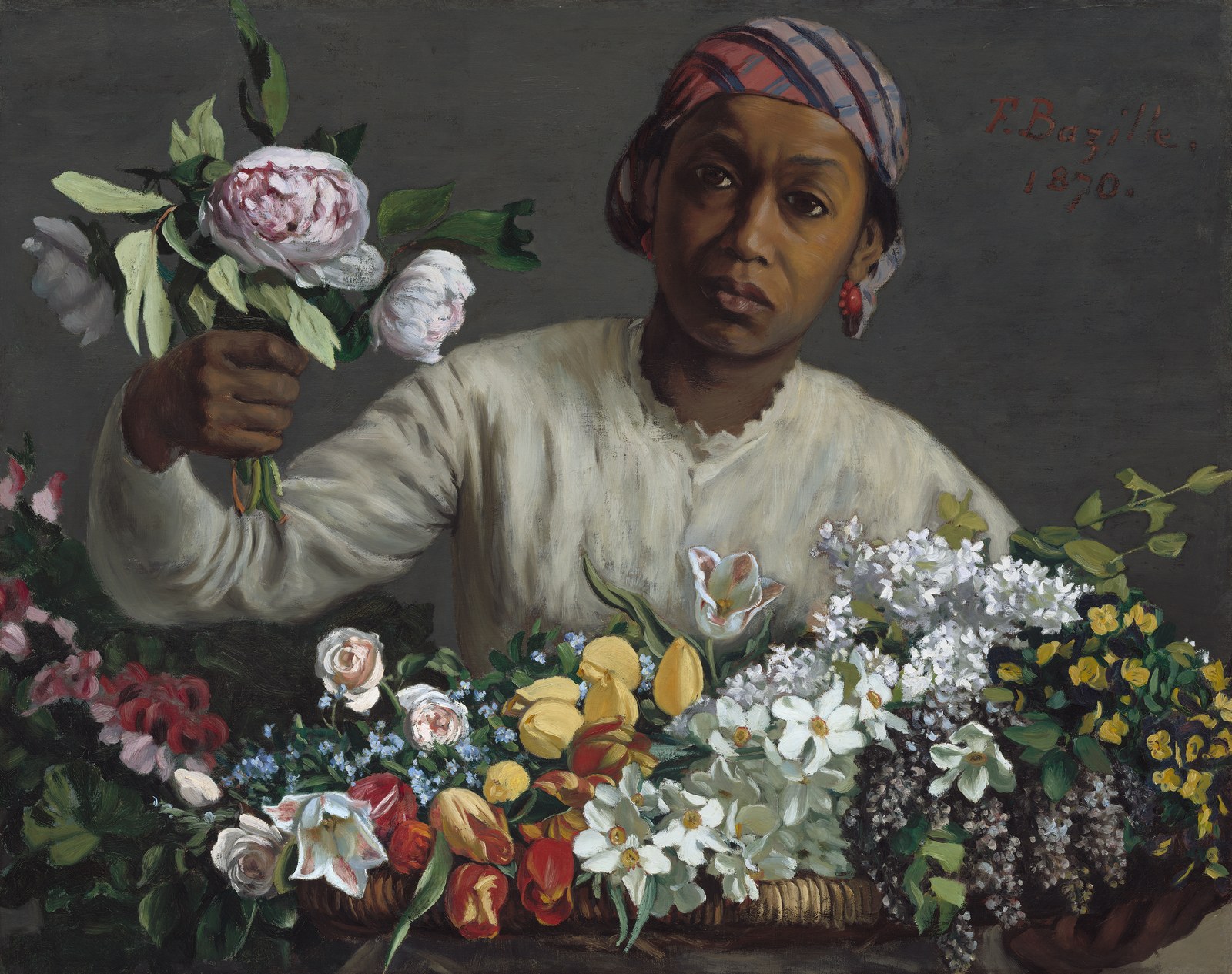 Young Woman with Peonies