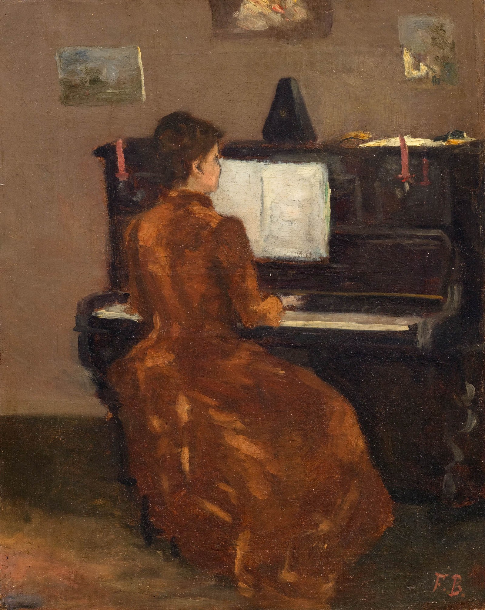 Young Woman Playing the Piano