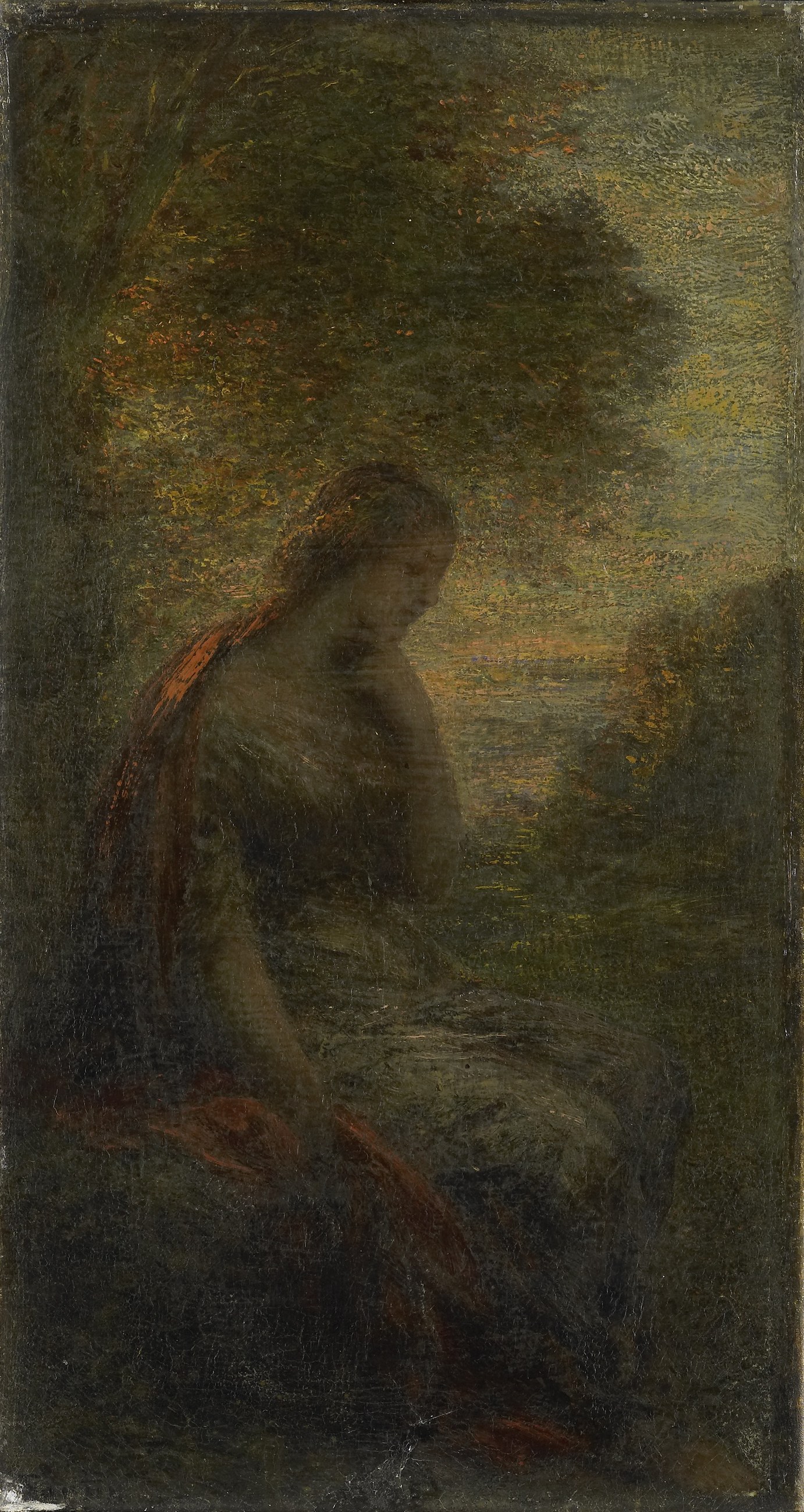 Young Woman under a Tree at Sunset, called 'Autumn'