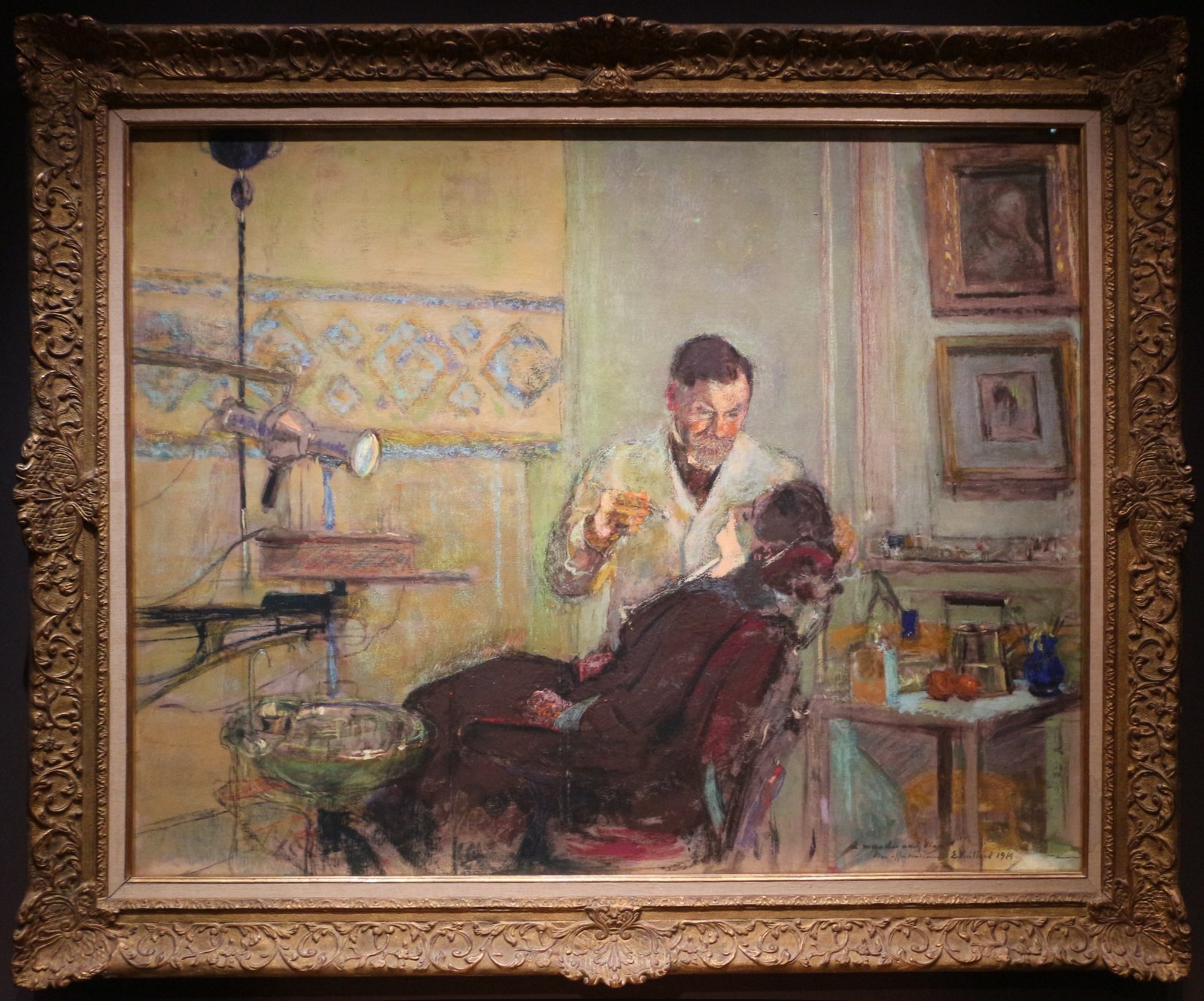 Dr. George Viau in his dental office