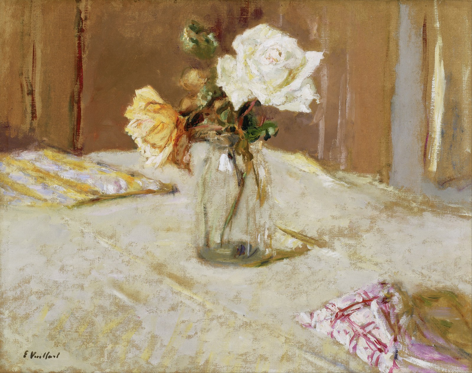 Roses in a Glass Vase