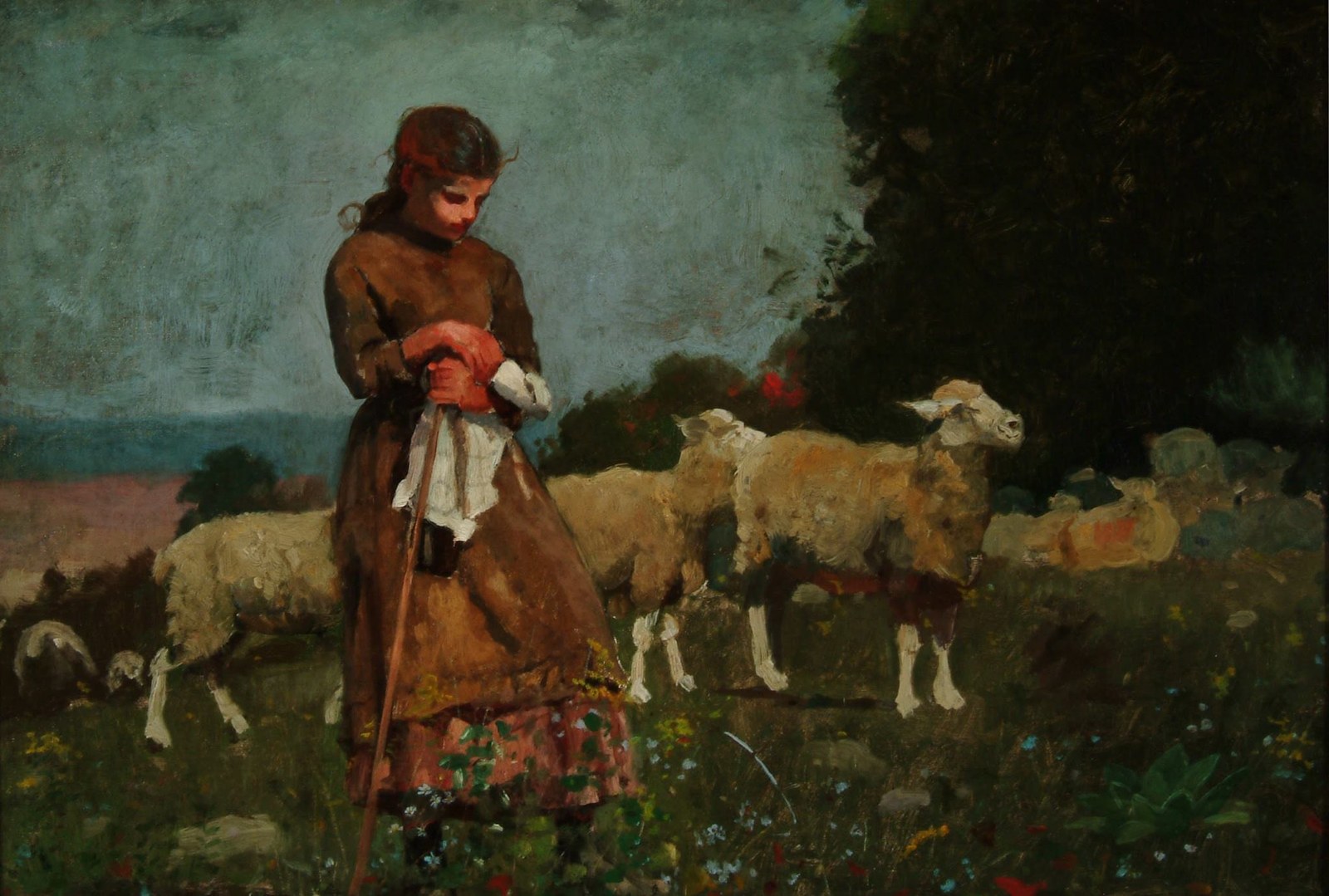 Shepherdess and Sheep