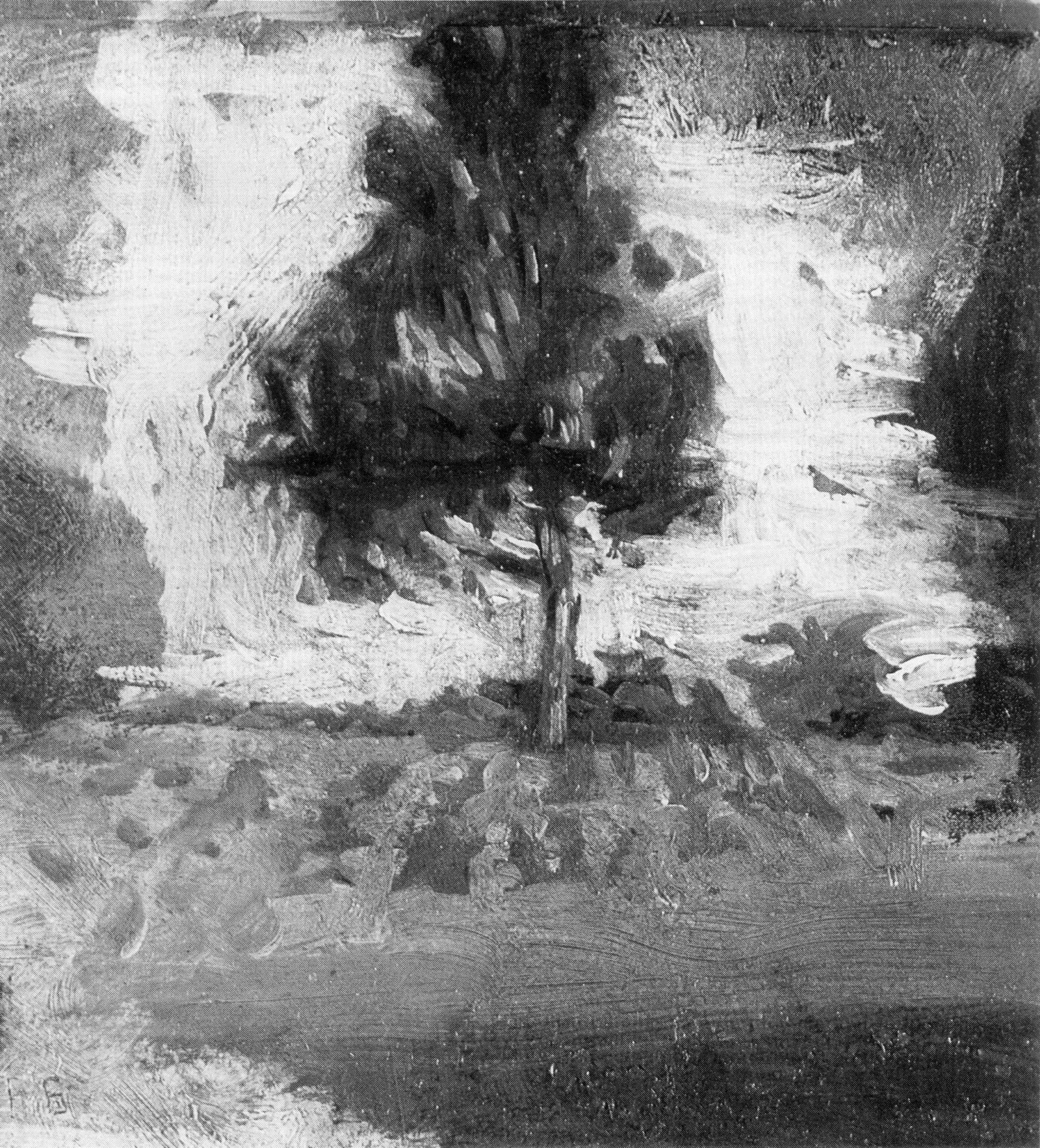 Landscape Study: Cultivated Field and Tree