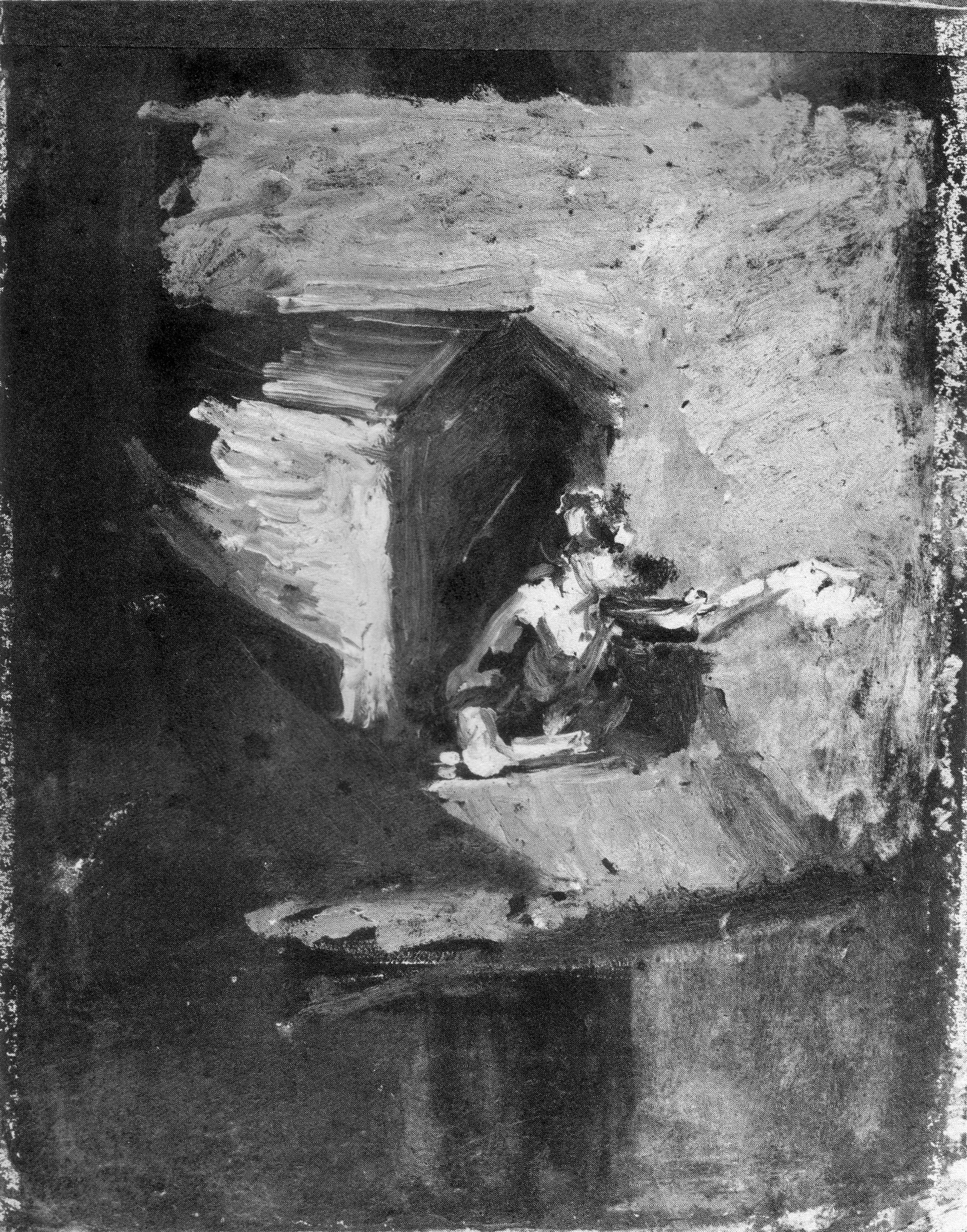 Woman on balcony waving white handkerchief