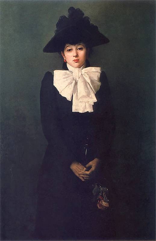 Portrait of a Young Woman with a Rose in Her Hand