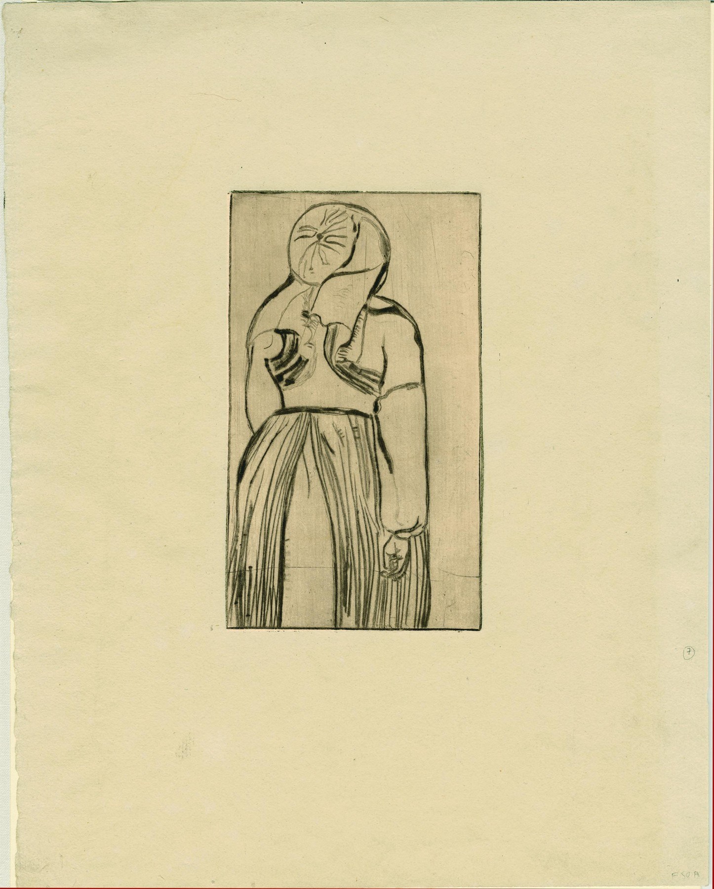 Breton Woman in a Cap, Seen from Behind