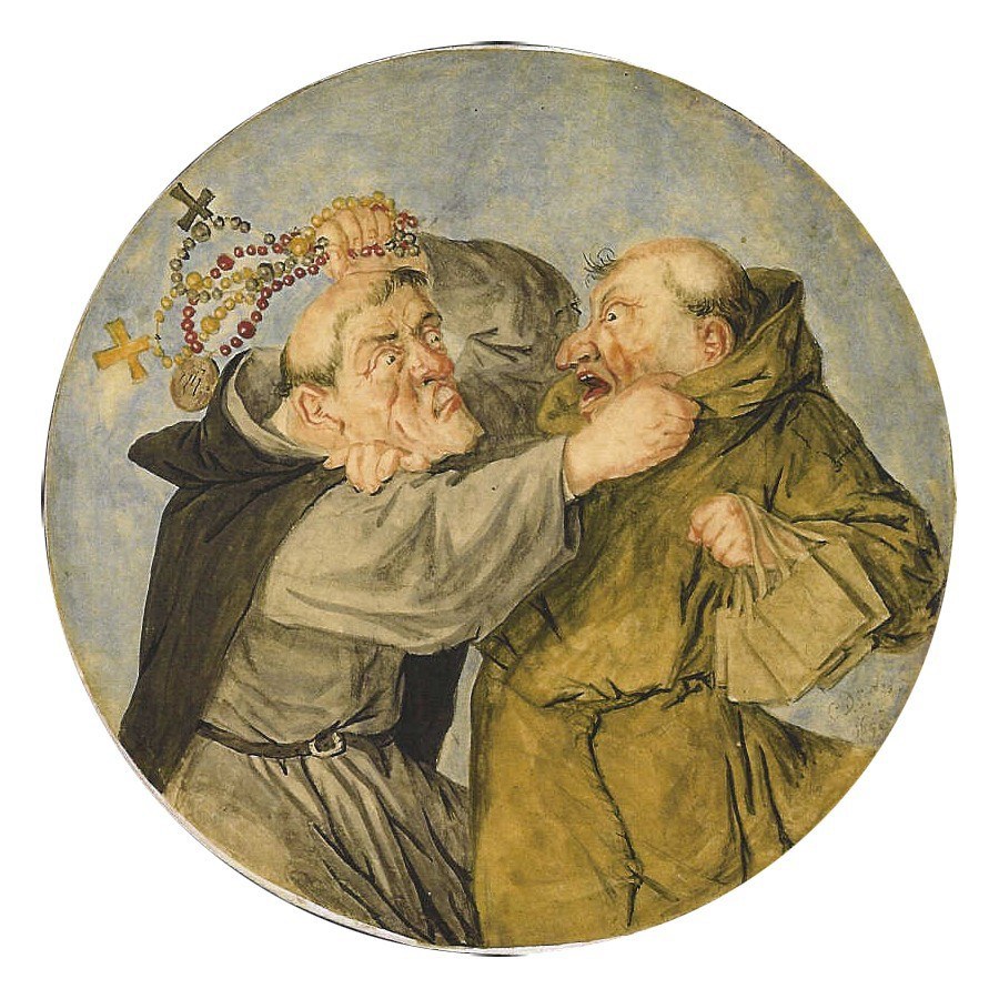 Two Monks Fighting