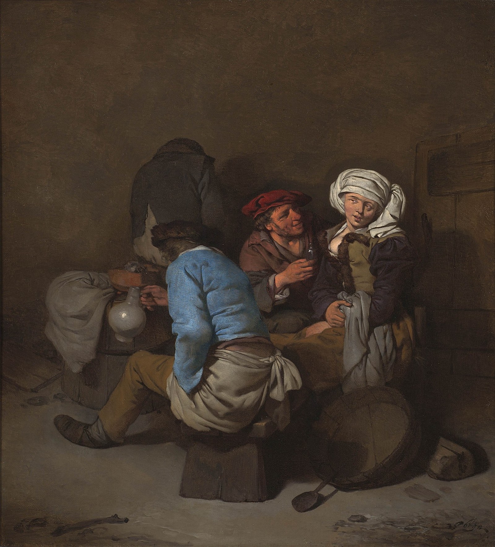 A Peasant Woman Seduced by a Man in an Interior