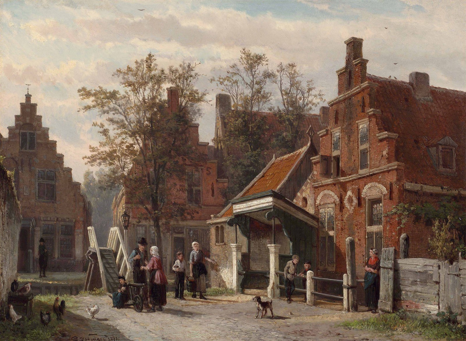 A Street Scene in Makkum, Friesland