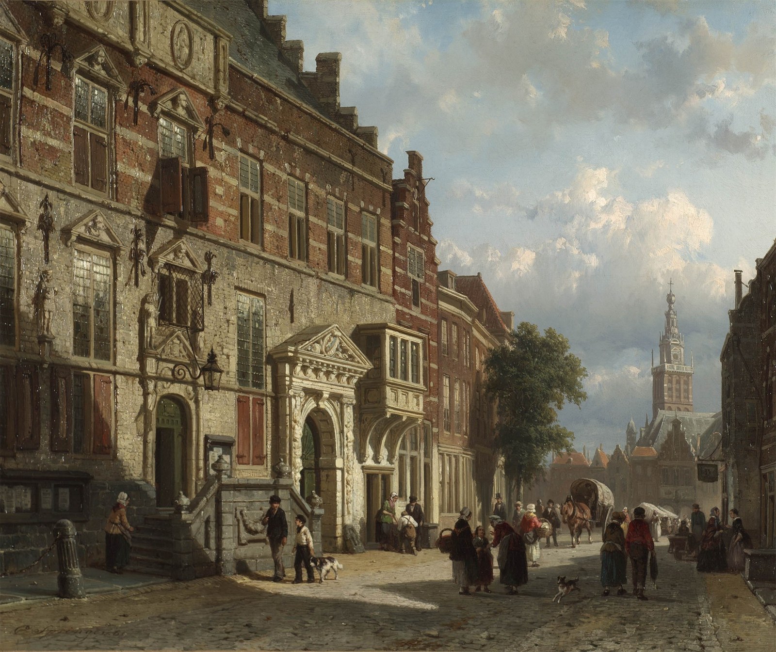 The Town Hall on the Burchtstraat with St Stephen's Church beyond, Nijmegen