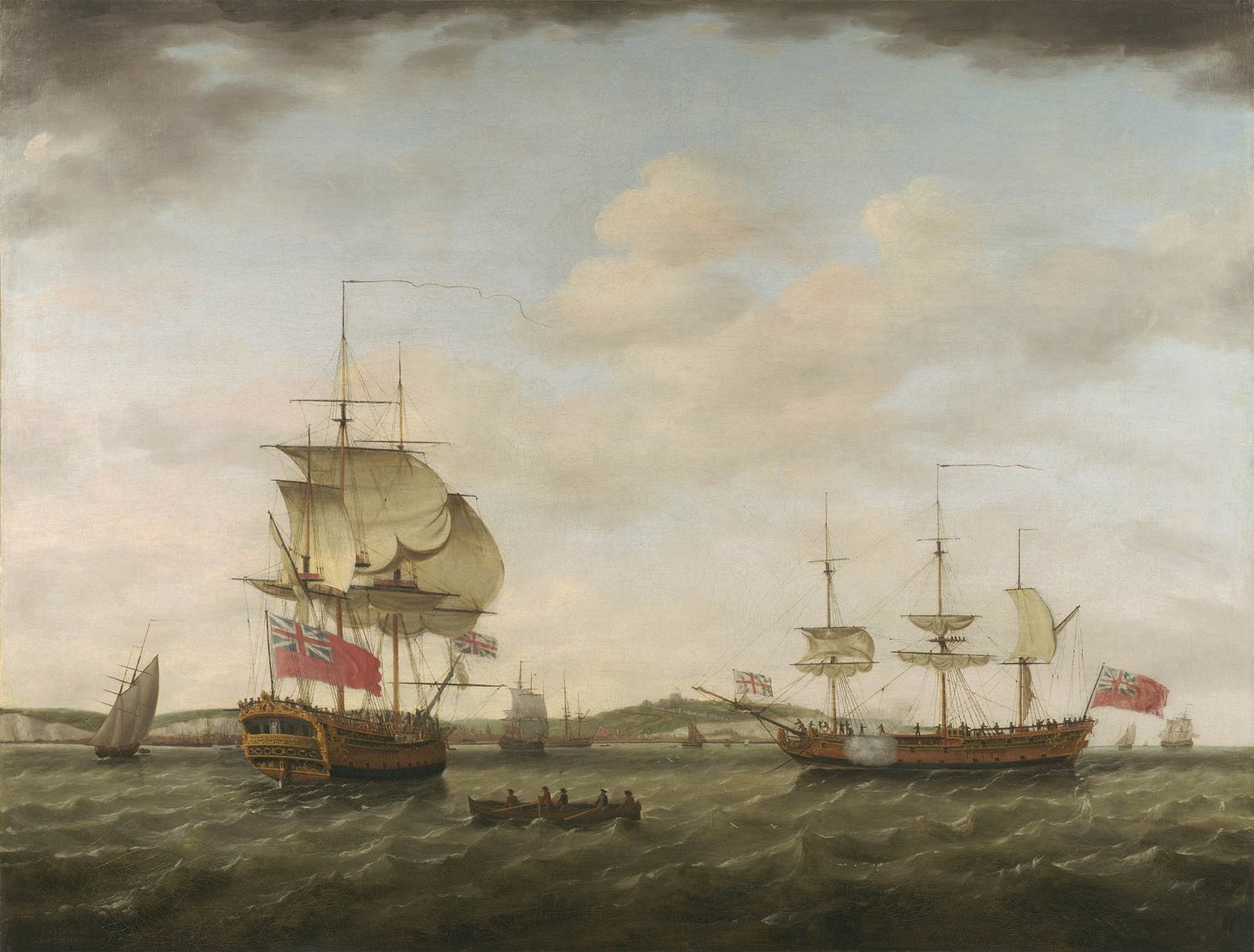 A Sixth-Rate British Man-of-War off Dover