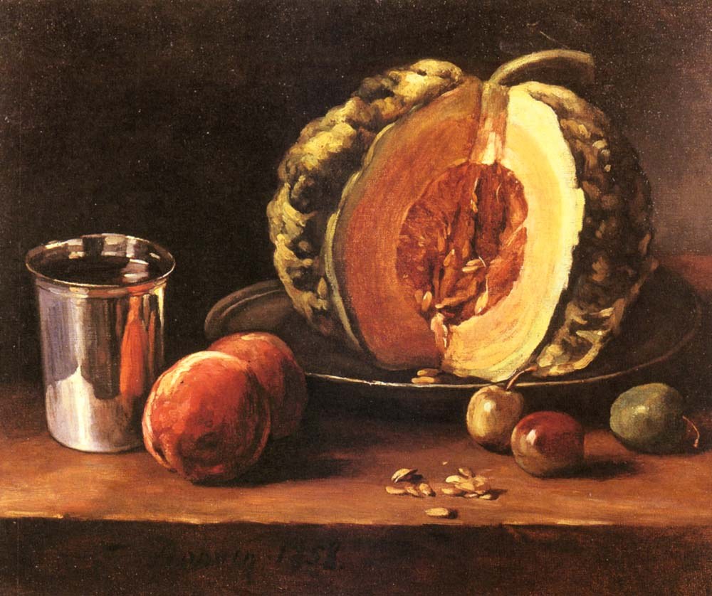 Still Life with a Pumpkin and Peaches
