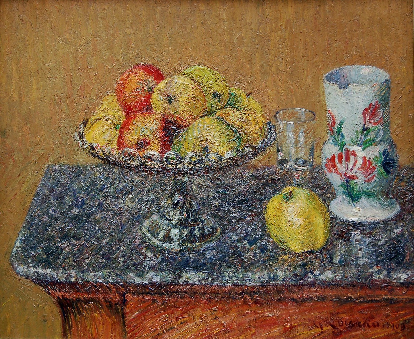 Fruit Bowl with Apples and a Jug