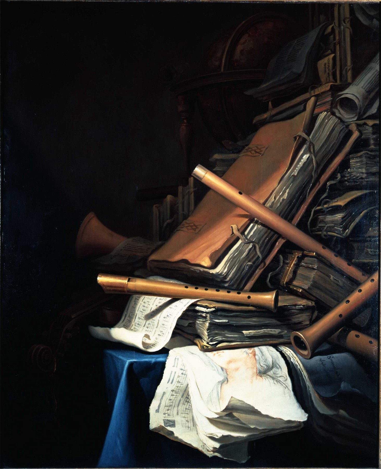 Still Life of Books and Musical Instruments