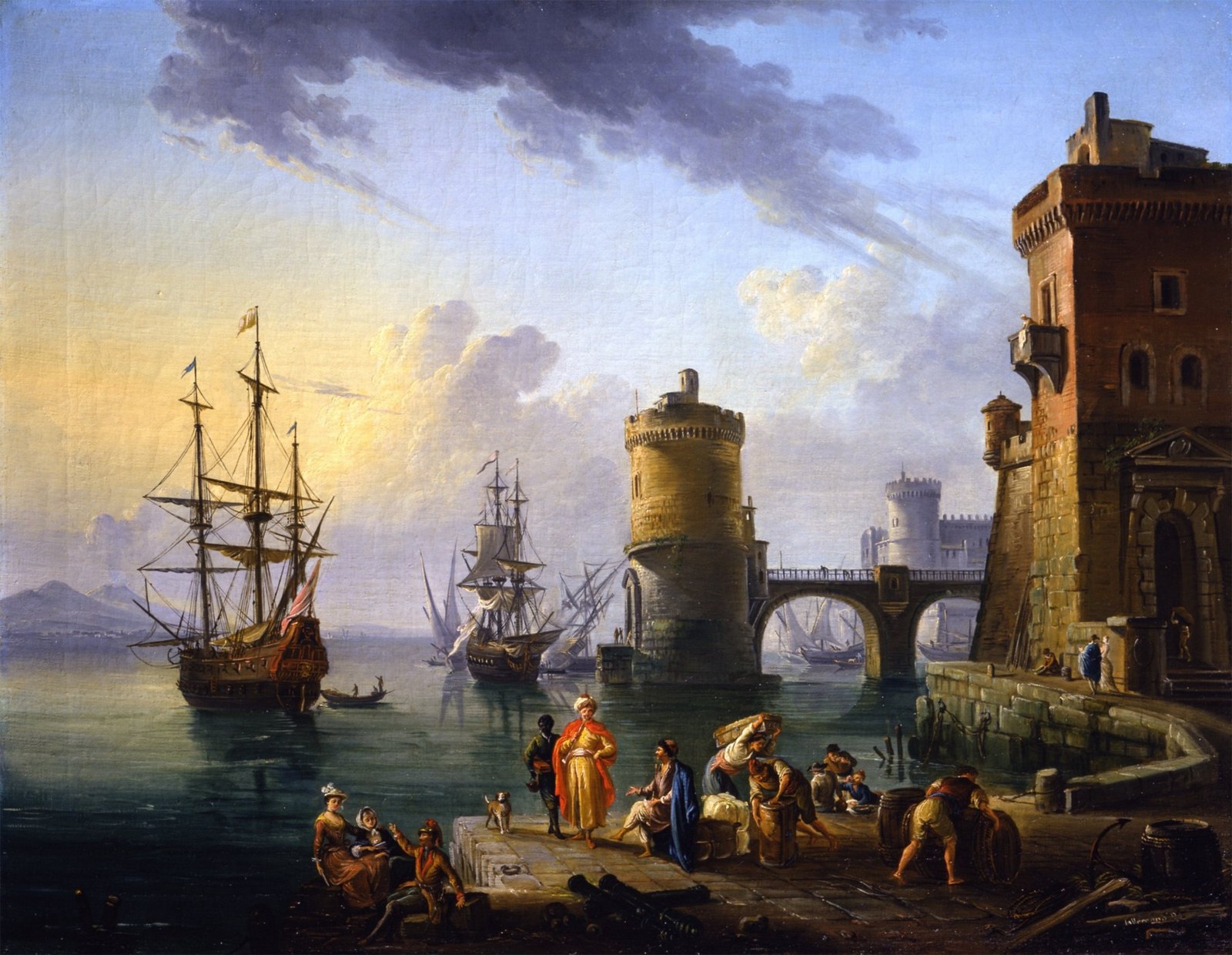 A Port Scene with Turkish Merchants on the Landing Stage