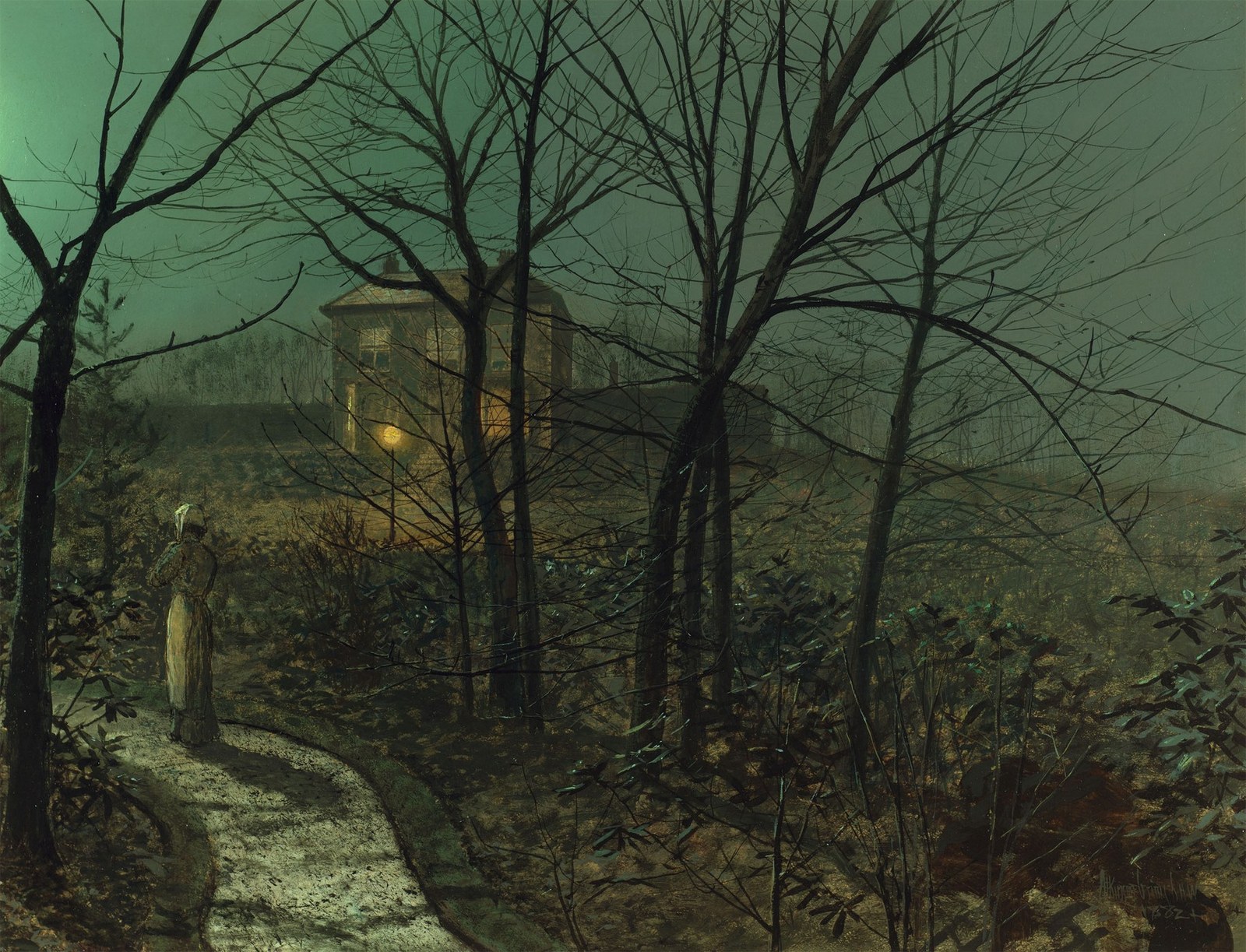 Woman on a Path by a Cottage