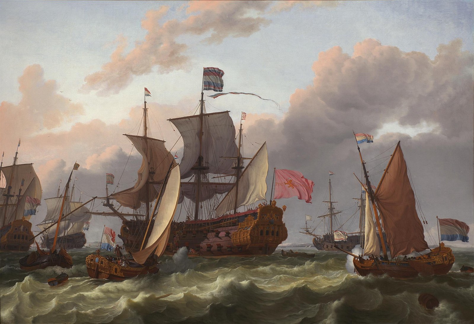 The Amsterdam off Hellevoetsluis in Honour of William III