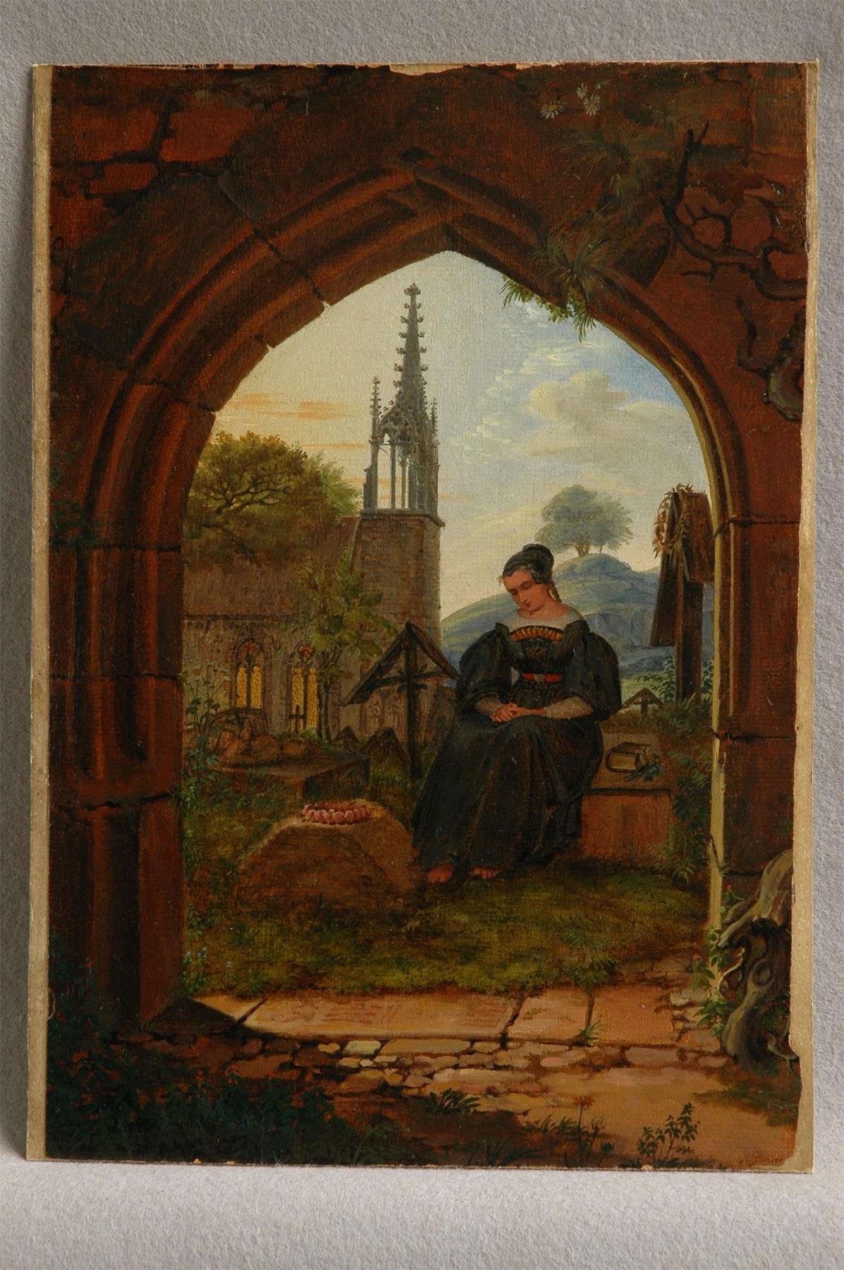Mourning Girl at the Cemetery