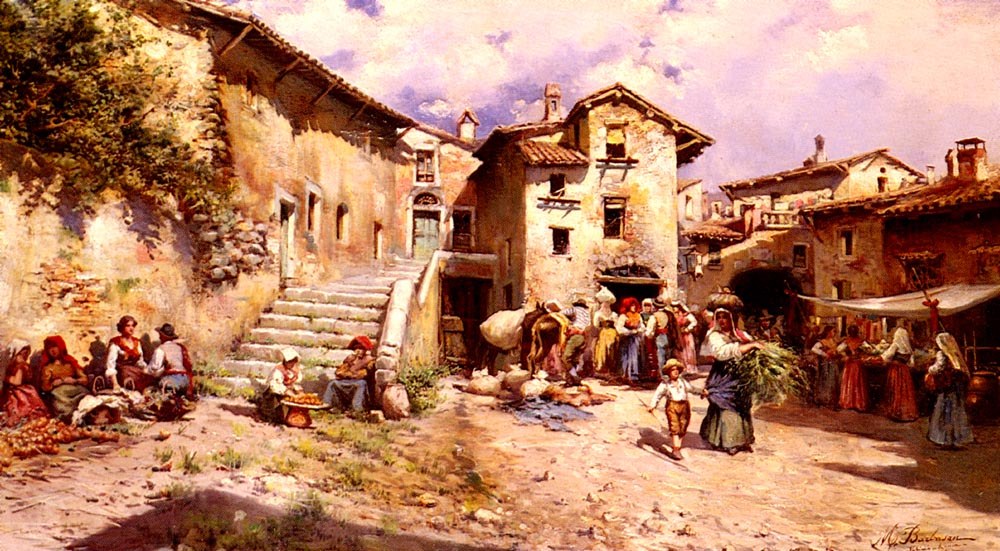 Rural View of the Outskirts of a Town near Rome