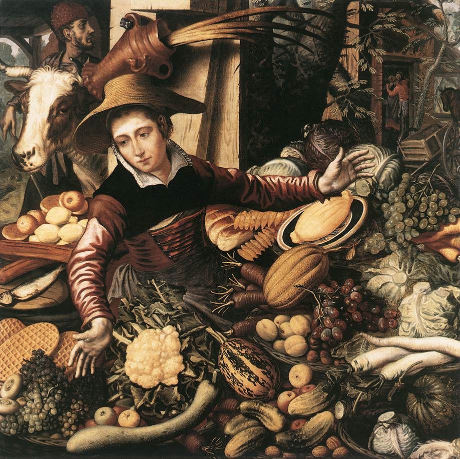 Market Woman with a Vegetable Stall