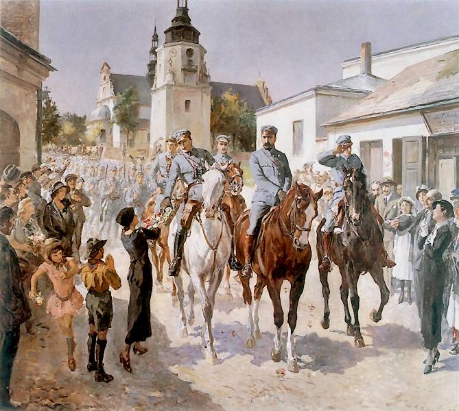 Józef Piłsudski's Entry into Kielce