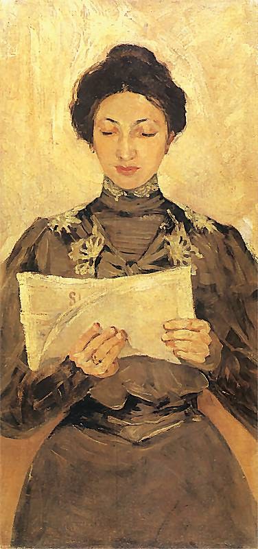 Woman Reading a Newspaper