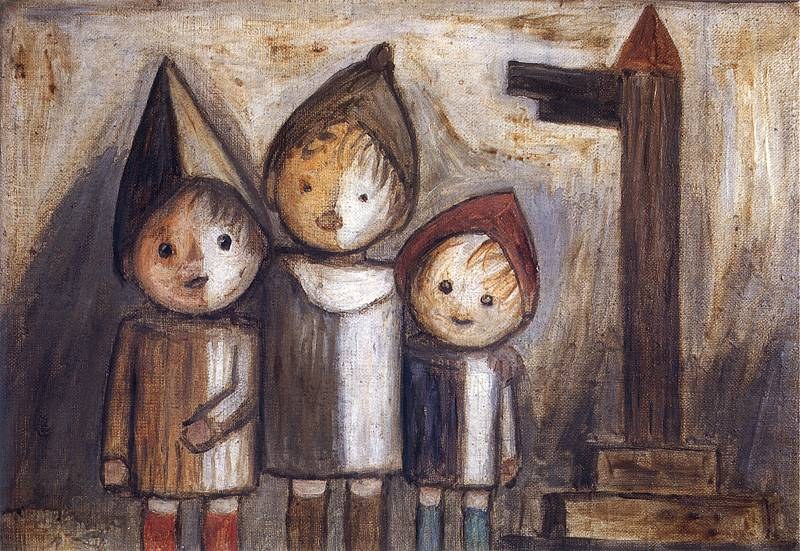 Three Children at a Signpost