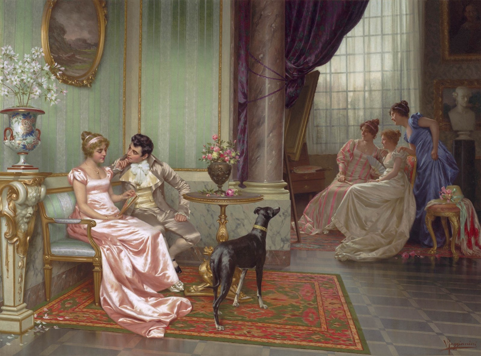 Interior with Elegant Figures
