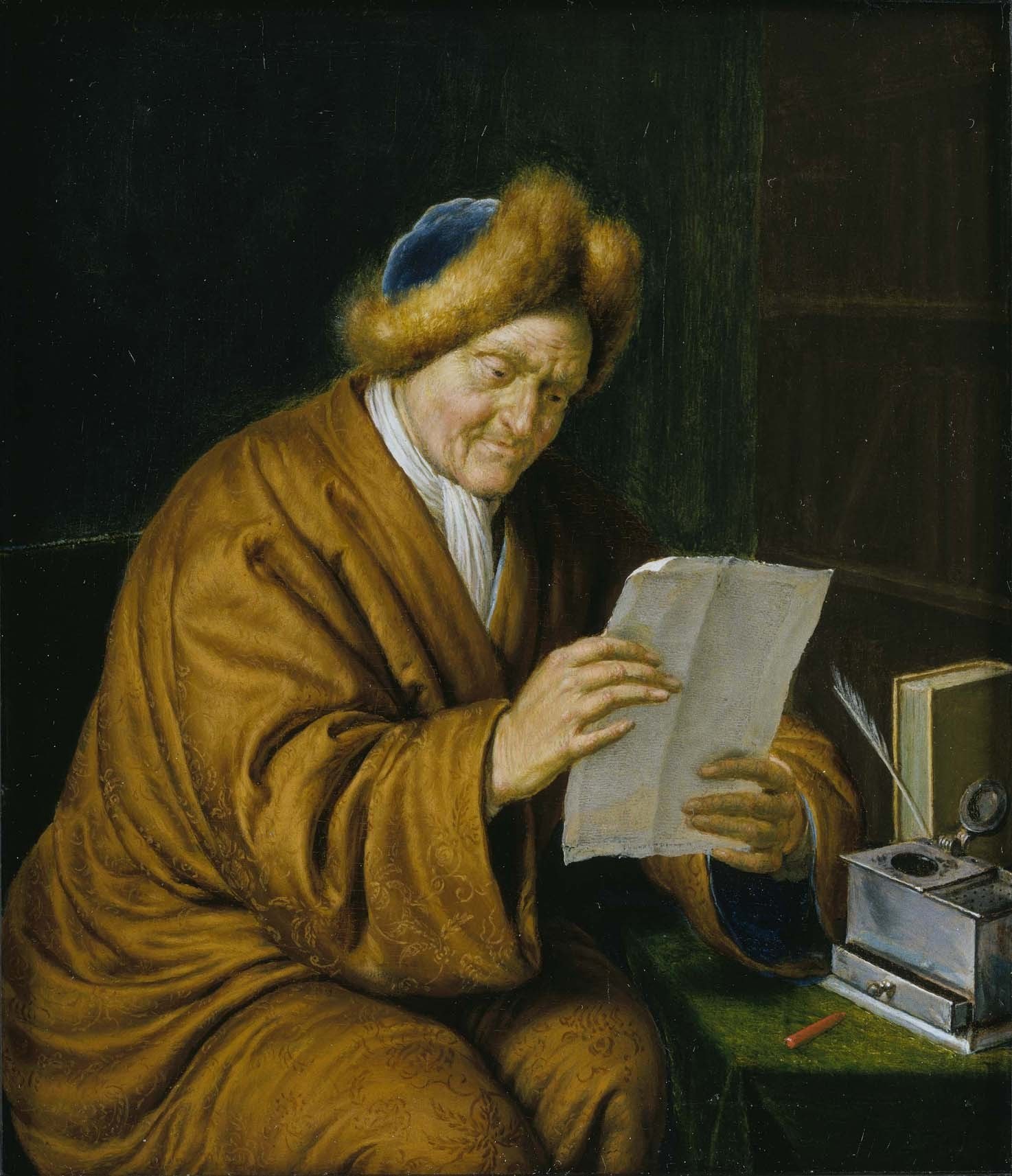 An Old Man Reading a Letter