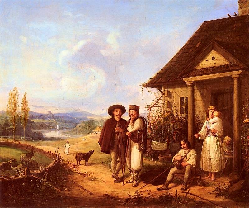 In Front of a Cottage