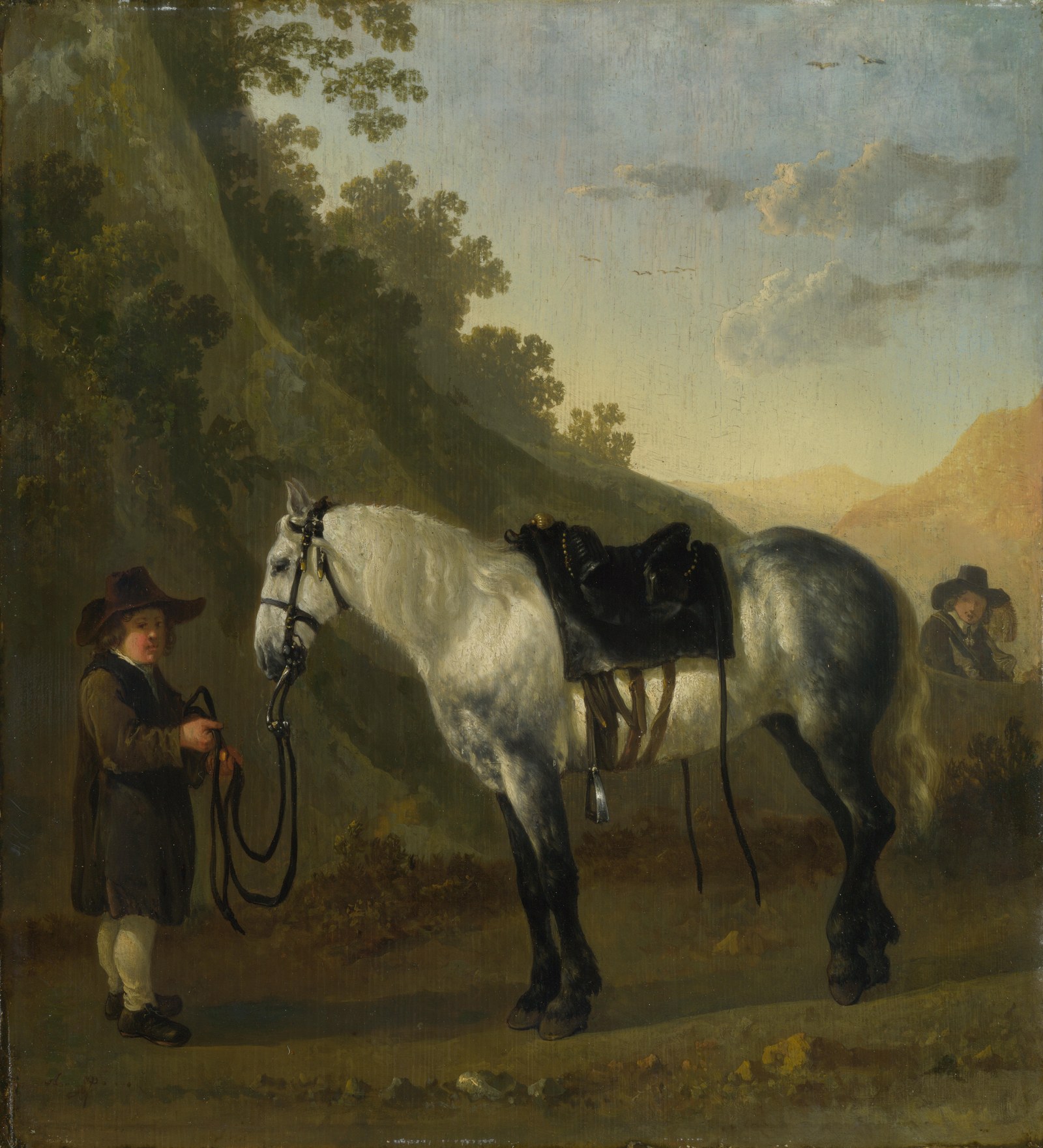 Abraham van Calraet - A Boy Holding a Grey Horse NG NG NG2548.jpg