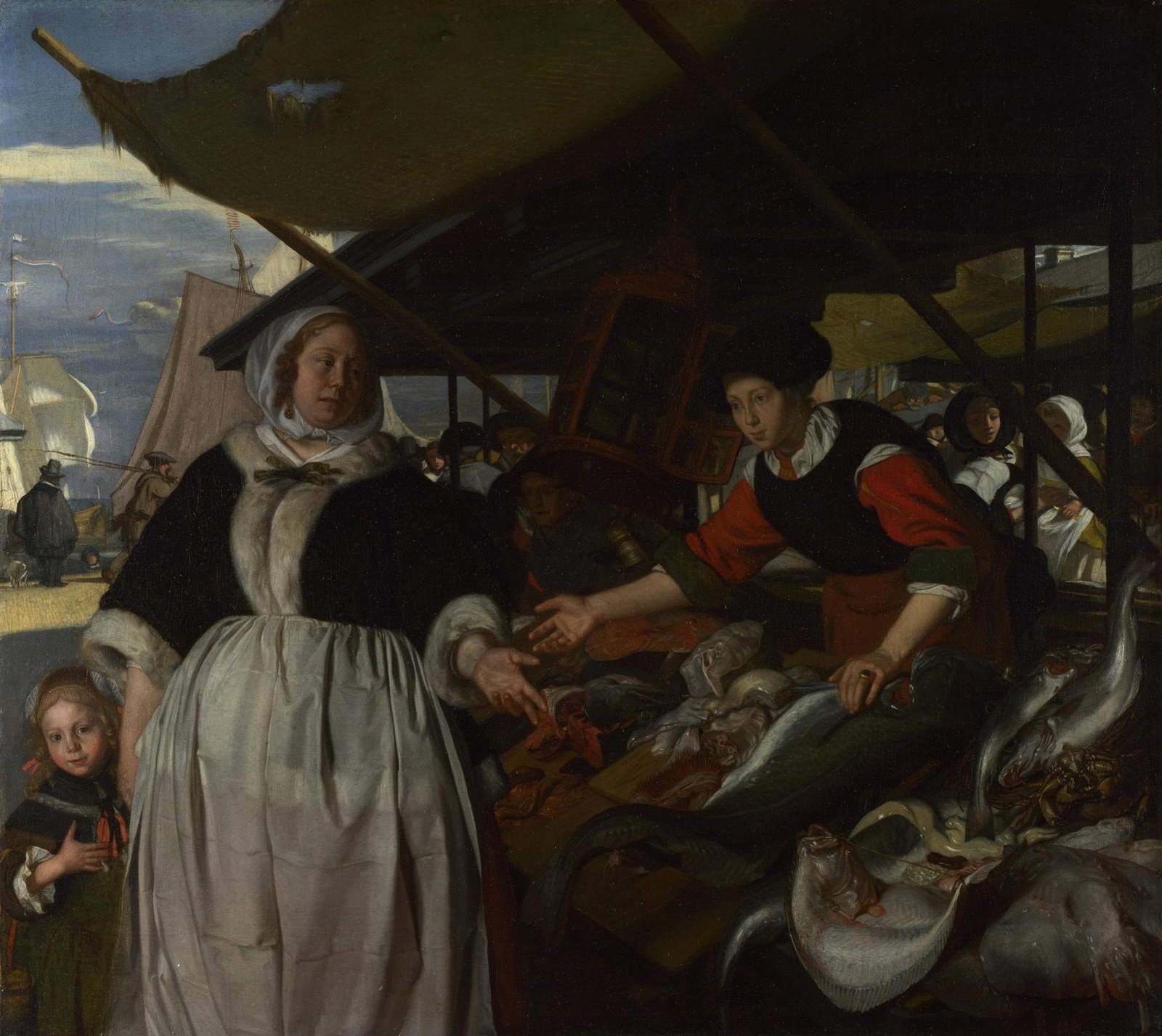 Adriana van Heusden and Daughter at the Fishmarket