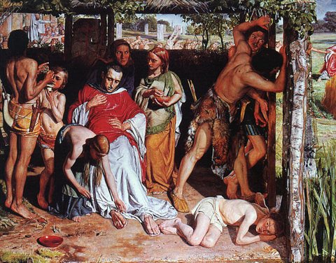 A Converted British Family Sheltering a Christian Missionary from the Persecution of the Druids C