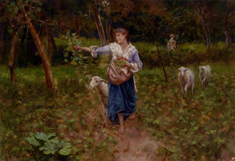 A Shepherdess In A Pastoral Landscape