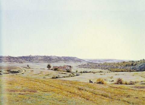 A YOUNG SHEPHERD IN AN EXTENSIVE LANDSCAPE