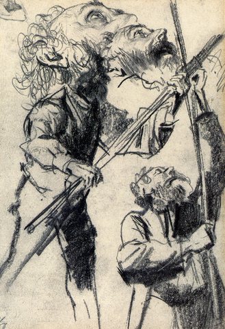 Adolphe Study Of A Male Three Views