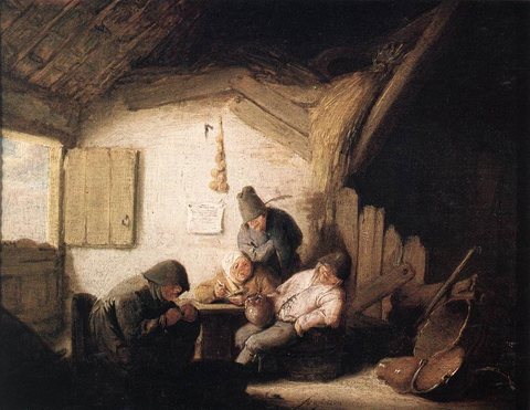 Adriaen Jansz van Village Tavern With Four Figures
