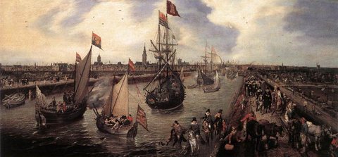 Adriaen Pietersz van de The harbour Of Middelburg