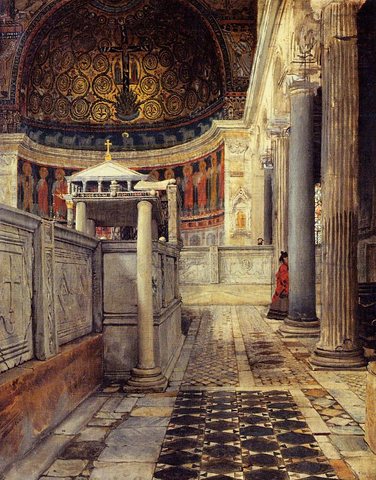 Alma Tadema Interior of the Church of San Clemente Rome