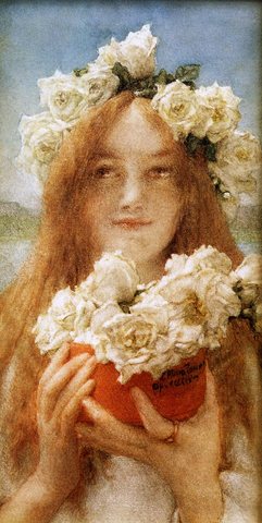 Alma Tadema Summer Offering (Young Girl with Roses)