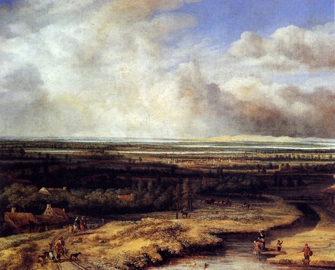 An Extensive Landscape With A Hawking Party