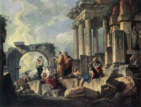 Apostle Paul Preaching On The Ruins