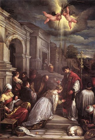 BASSANO Jacopo St valentine Baptizing St Lucilla