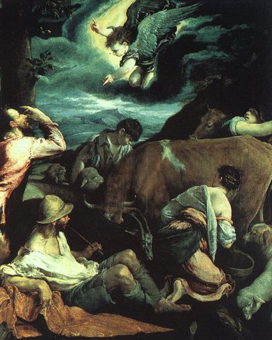 BASSANO Jacopo The Annunciation To The Shepherds