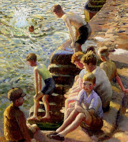 Boys bathing